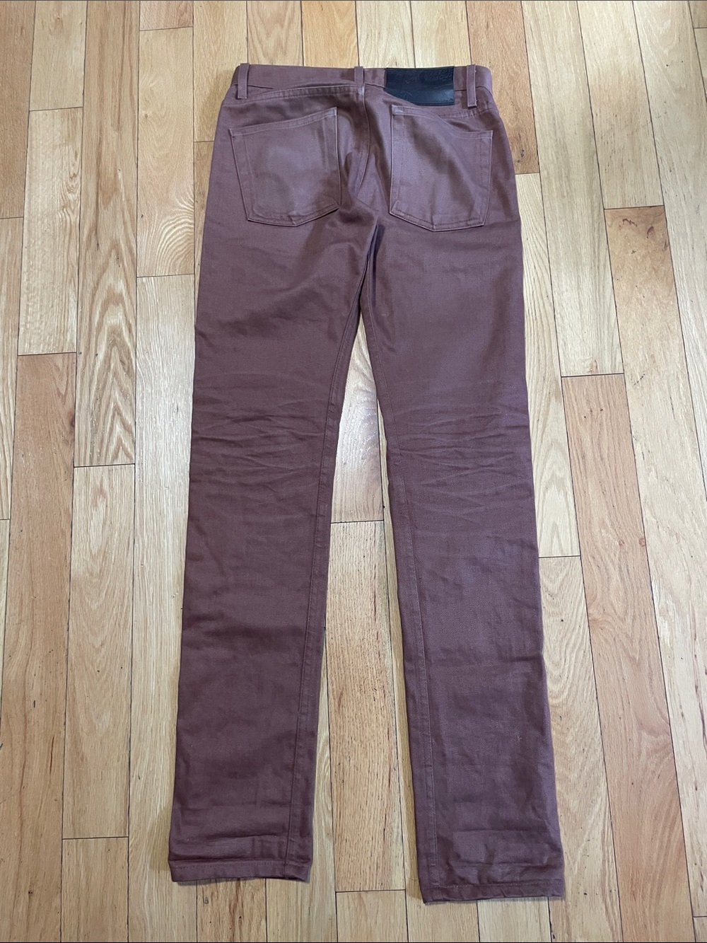 Naked & Famous Denim Slim Straight Jeans in Chestnut